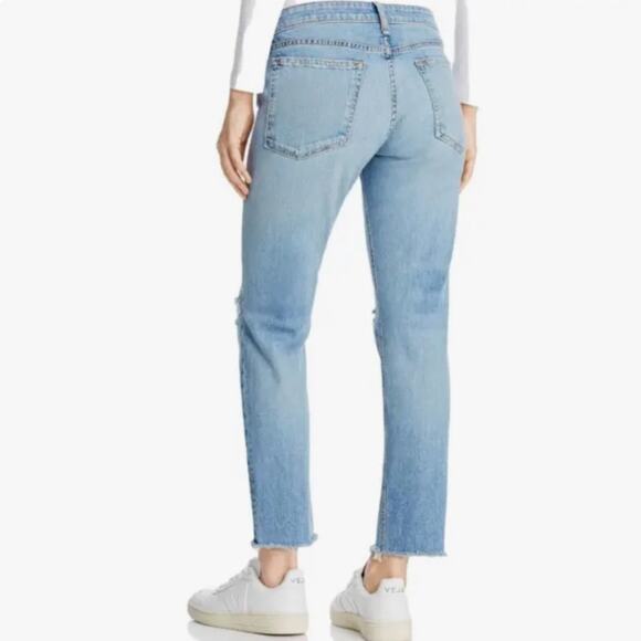 Rag & Bone Dre Low Rise Ankle Slim Boyfriend Jeans Distressed Size 25 - Picture 2 of 11